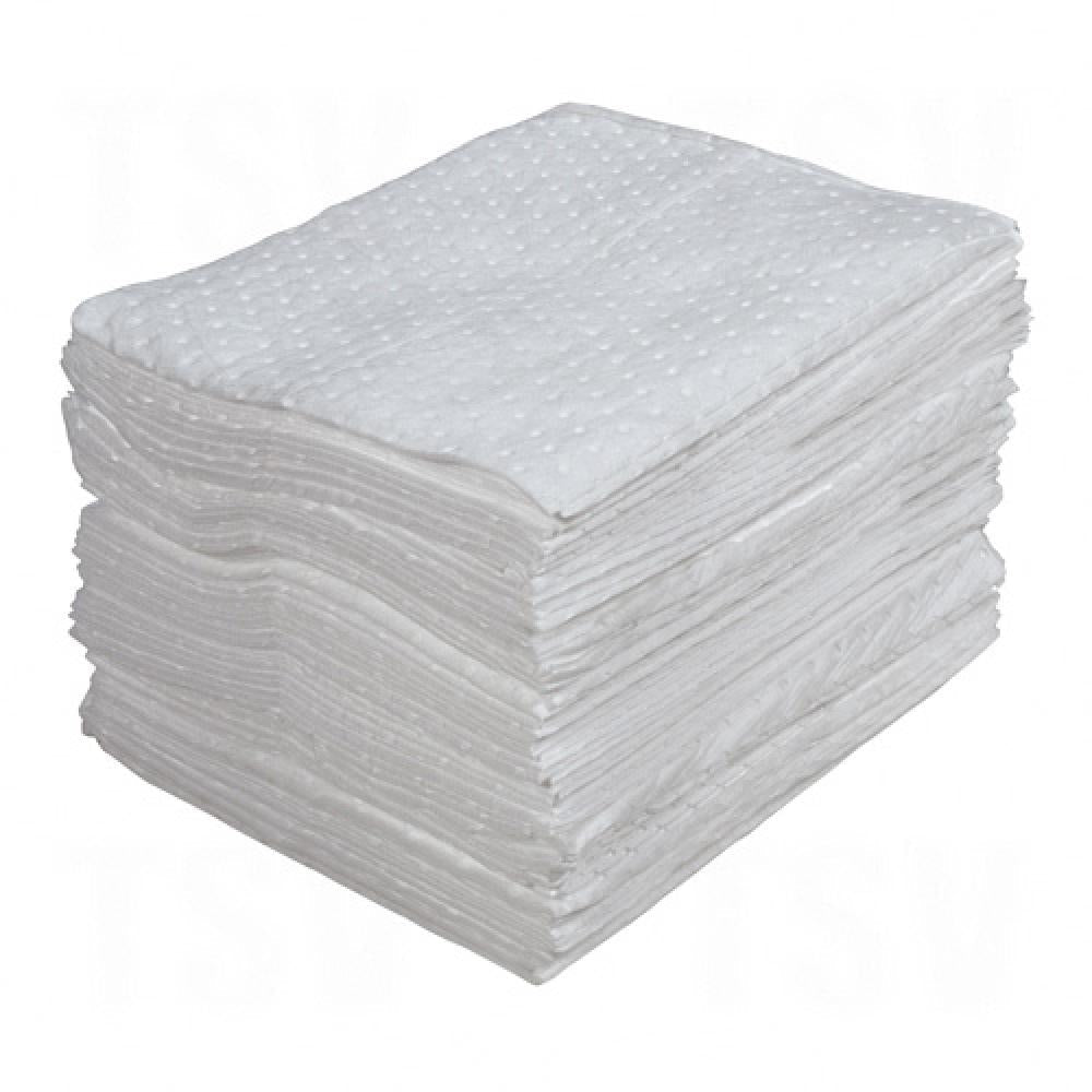 Tampons absorbants laminés (SMS), huile uniquement, 15" x 17", capacité d'absorption de 30 gal., 100/pqt