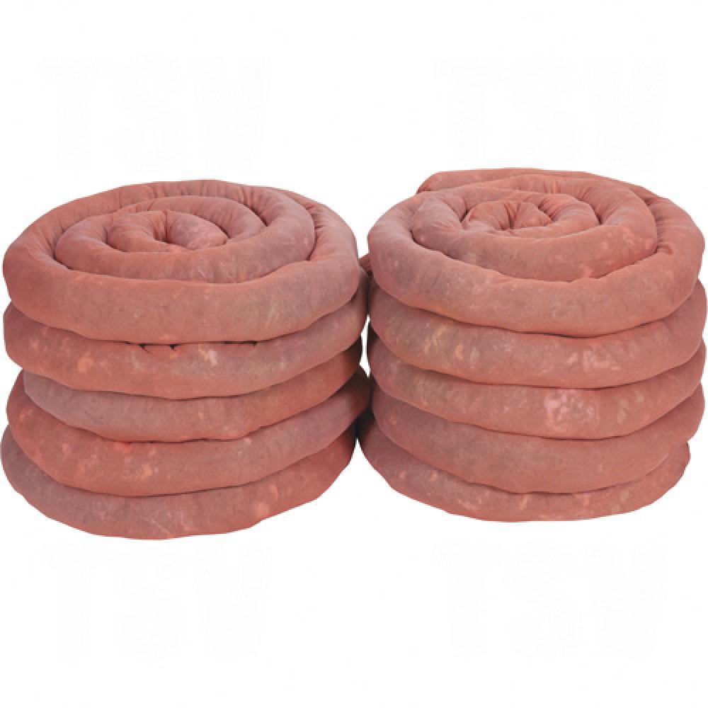 Chaussettes absorbantes, matières dangereuses, capacité d'absorption de 45 gal., 3 po de largeur x 10 pi de longueur, 10/pqt