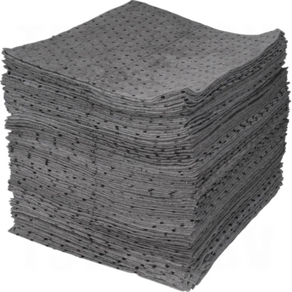 Tampons absorbants collés, universels, 15 po x 17 po, capacité d'absorption de 30 gal., 100/pqt