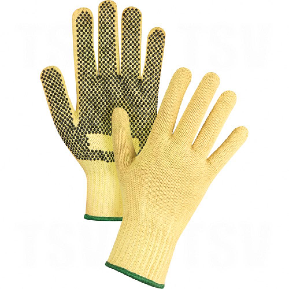 Dotted Seamless String Knit Gloves, Size Large/9, 7 Gauge, PVC Coated, Kevlar® Shell, ASTM ANSI Level A2/EN 388 Level 3
