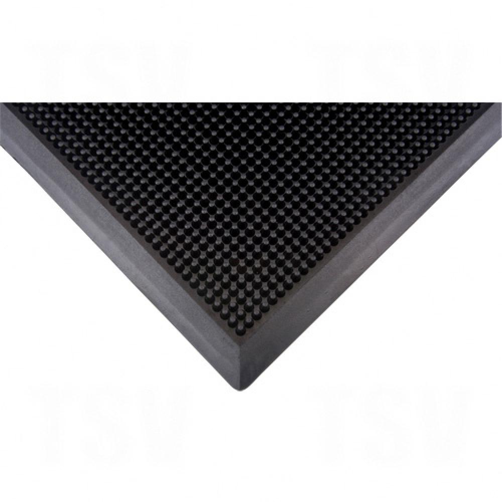 Tapis d'entrée extérieur, caoutchouc, type grattoir, motif texturé, 3' x 5', noir