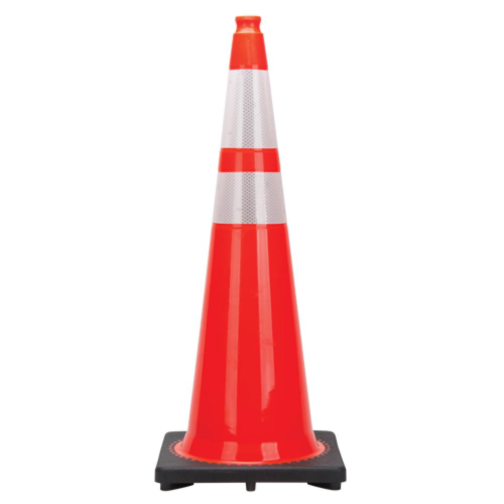 Premium Traffic Cones, 36", Orange, 4" & 6" Reflective Collar(s)