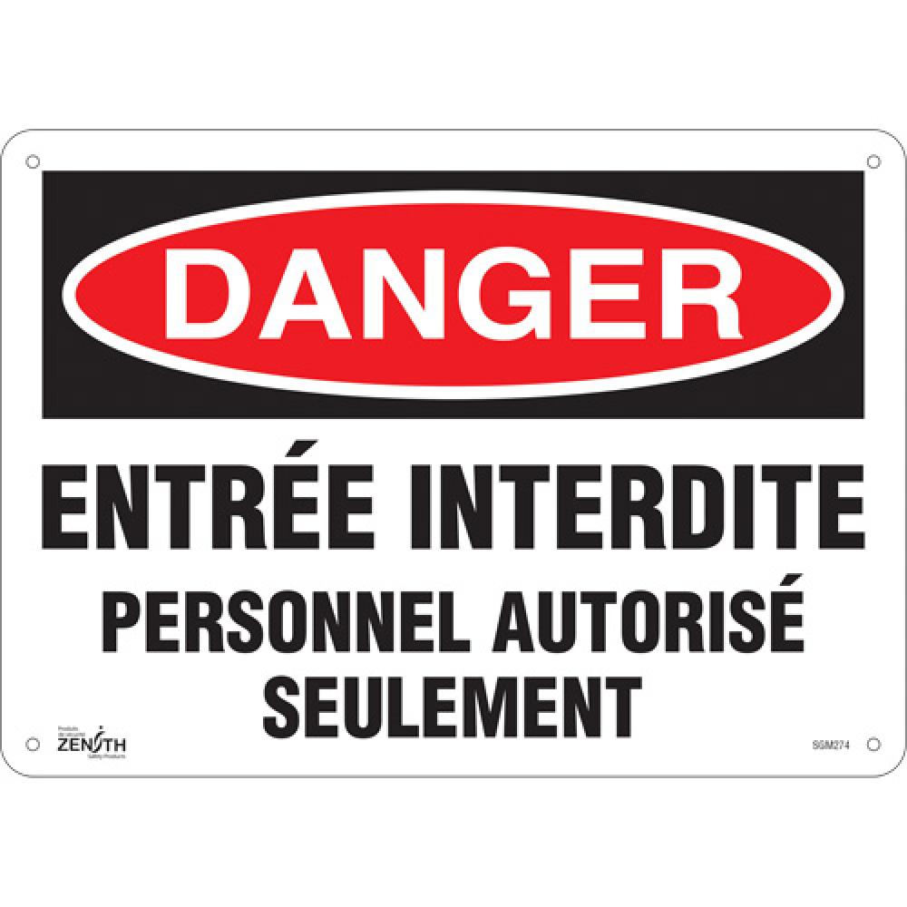 Enseigne « Personnel Autorisé Uniquement », 10" x 14", Aluminium, Français