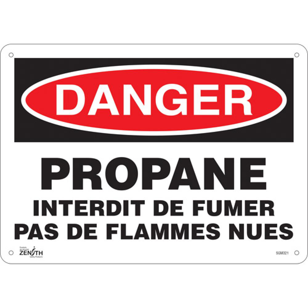 "Propane - Interdit De Fumer" Sign, 10" x 14", Plastic, French