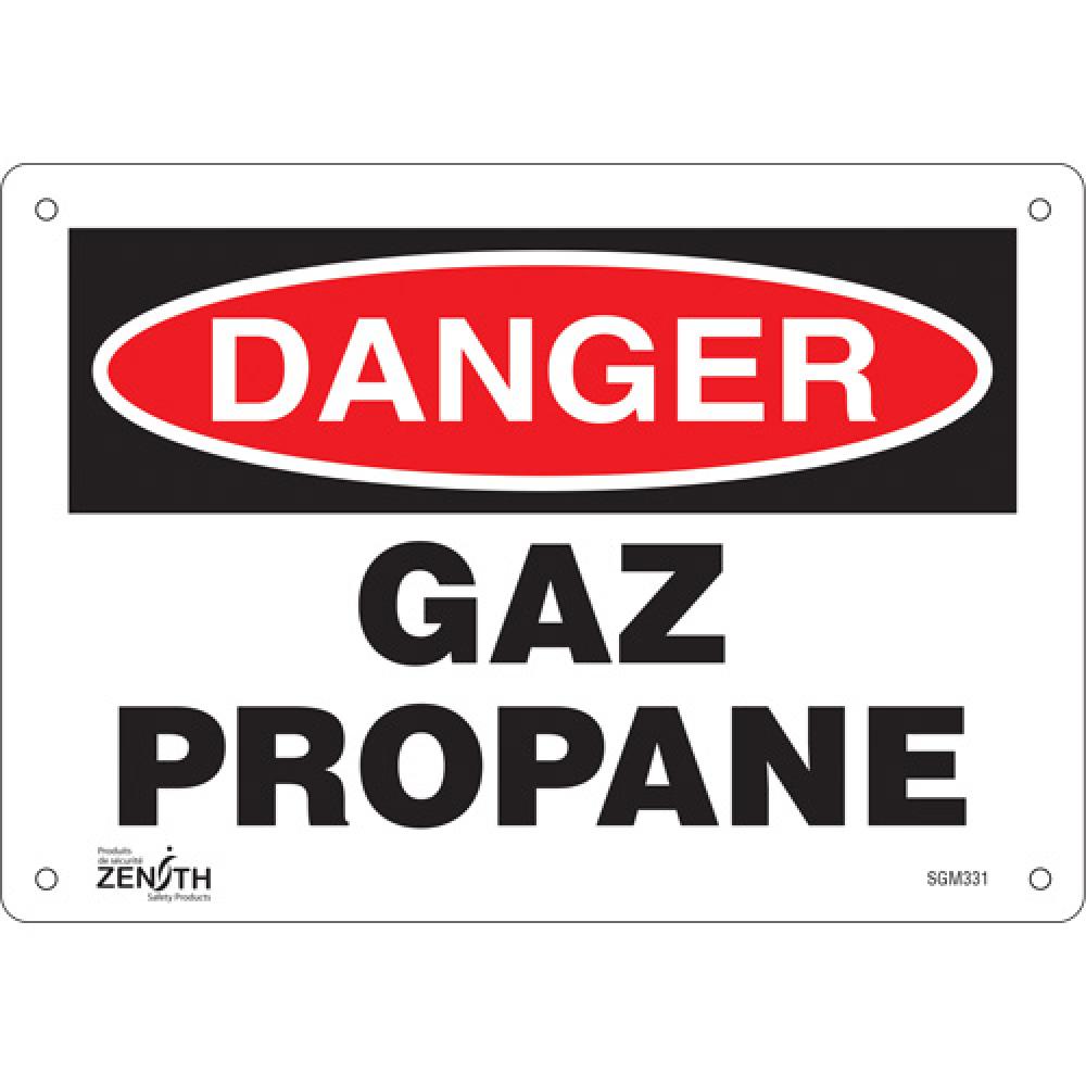 "Gaz Propane" Sign, 7" x 10", Aluminum, French