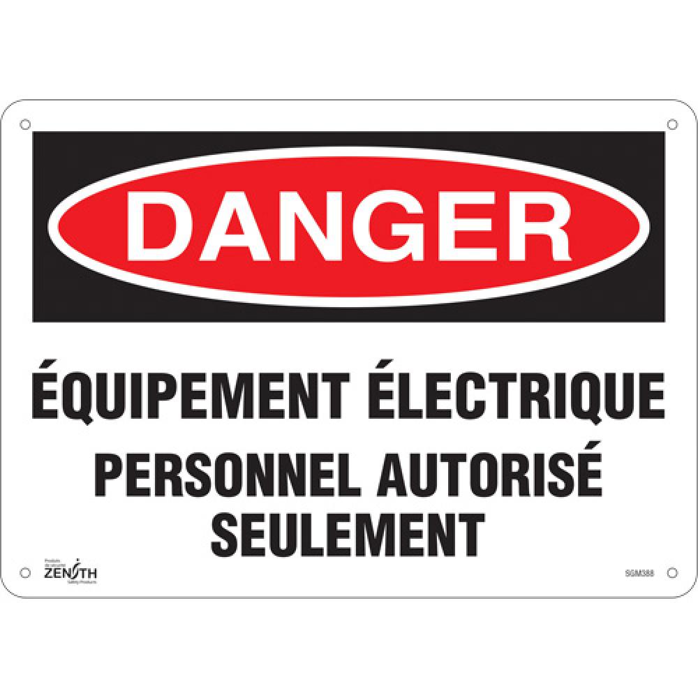"Équipement Électrique" Sign, 10" x 14", Aluminum, French