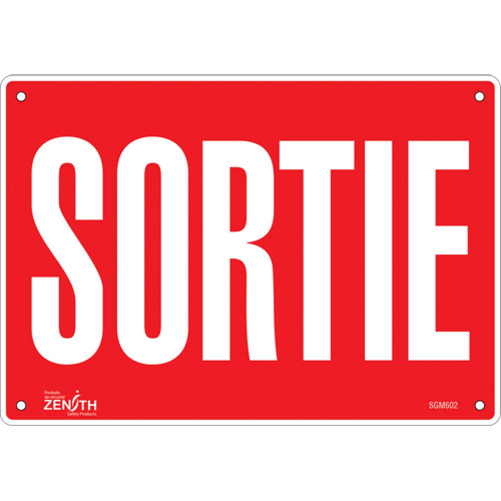 "Sortie" Sign, 7" x 10", Plastic, French