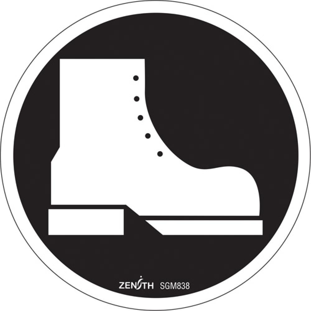Foot Protection Required CSA Standard Safety Sign, 6" x 6", Vinyl, Pictogram