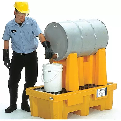 Ultra-Tech, Ultra-Drum Rack Containment System®, 1 Drum, Yellow, Polyethylene, 66 Gallons, 52" x 29" x 49.5"