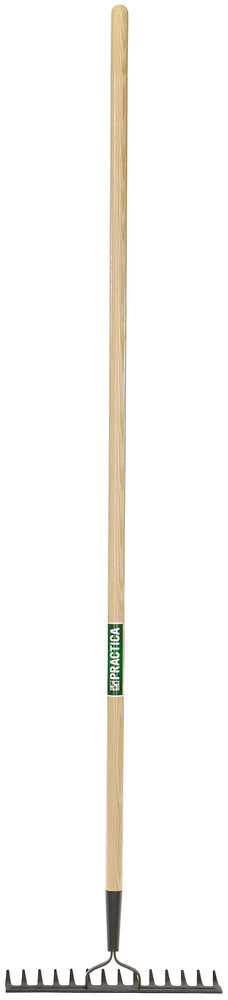 Râteau niveleur, double dos, 14 dents, manche de 60", Practica