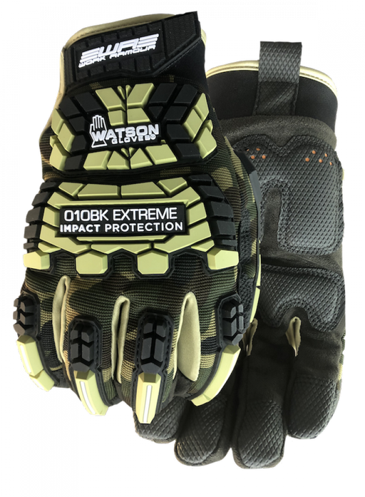 Extreme Gloves, Microfibre Palm, PVC Finger, 010BK, Camo, SZ: S