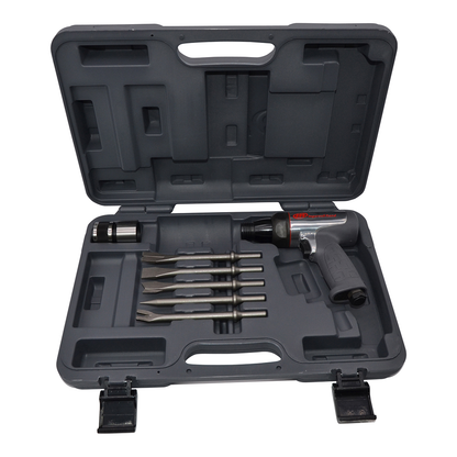 Vibration Reduced Air Hammer 5-Piece Chisel Set, 3530 BPM, 2-5/8" Stroke, Round Shank