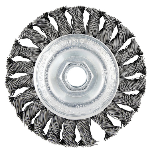 4 In Carbon Steel Full Cable Twist Knot Wheel