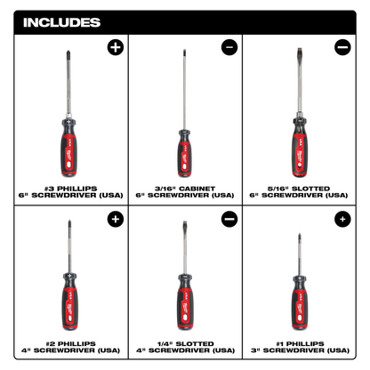 6PC Cushion Grip Screwdriver Kit 