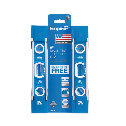 Empire® Magnetic Torpedo Level 9" 2 Pack