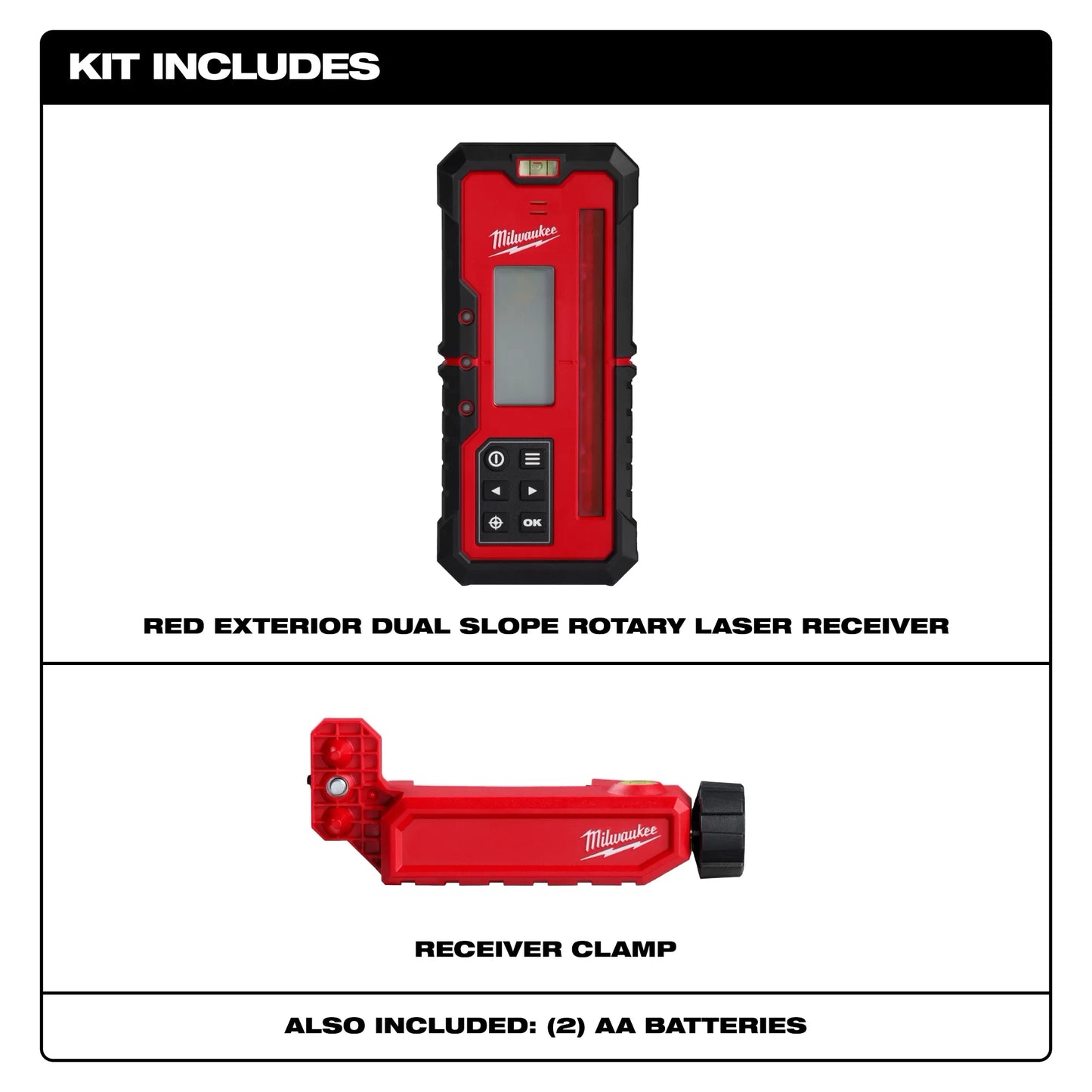 Récepteur Laser Rotatif Extérieur Double Pente Rouge