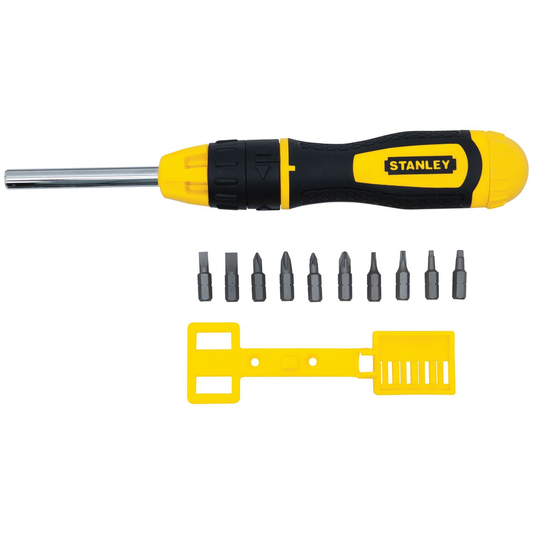 STANLEY Multi-Bit Ratchet Screwdriver With 10 Bit