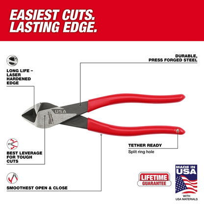 8" Diagonal Dipped Grip Cutting Pliers
