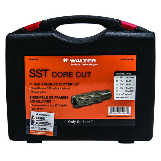 Kit de coupe annulaire 1" à tige weldon avec lubrifiant