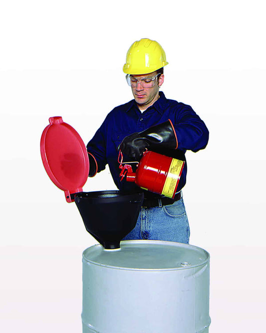 Ultra-Tech, Ultra-Drum Funnel®, Burp-Free Model, Large, Black, Polyethylene, 22 x 22 x 11.5