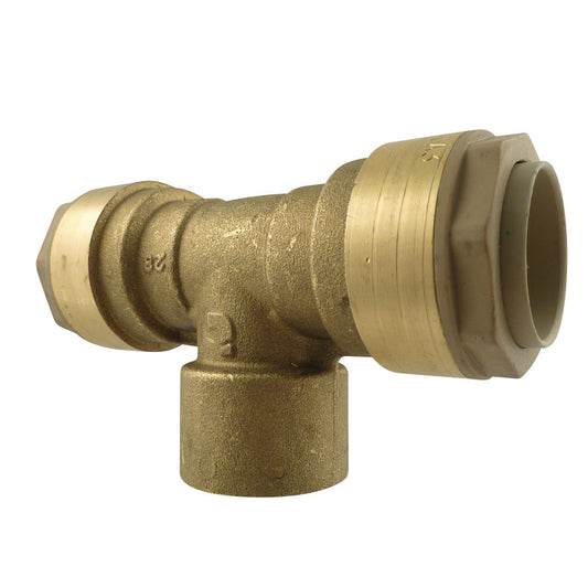 22 mm to 3/4 (F) BSPP Brass Tee Adapter S07, Quikline Model