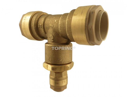 Réducteur en T en laiton de 28 à 22 mm S07, modèle Quikline