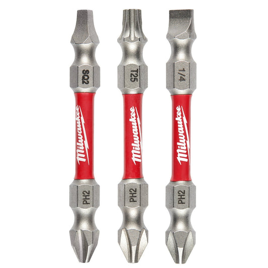 Shockwave  Impact Duty™ Ph2/sq2/t25 Double Ended Bits 3/pk