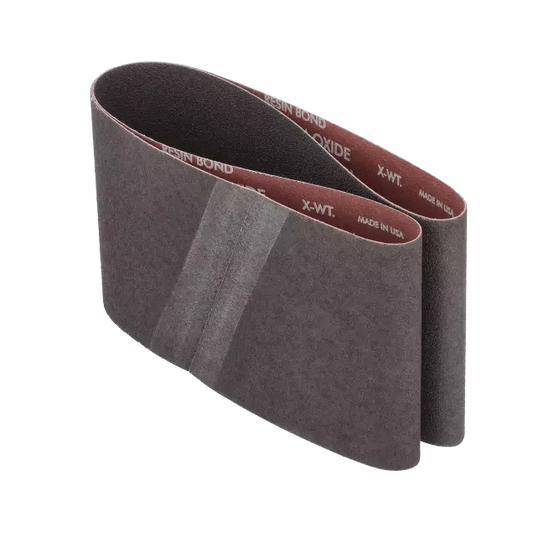 Bande revêtue pour ébavurage/polissage/mise en forme - 60 Grit, matériau oxyde d'aluminium, support coton, 48 po long, 6 po large