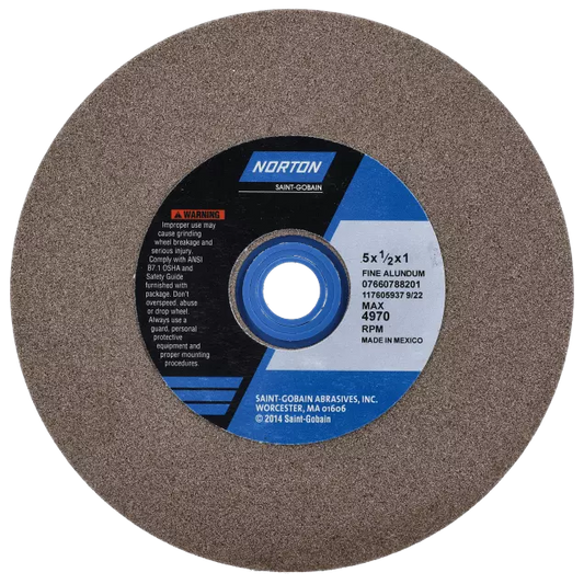 Bench or Pedestal Grinding Wheel Gemini Alundum - Grade: Medium, Grit Number: 60, 80, Wheel Diameter: 10 in