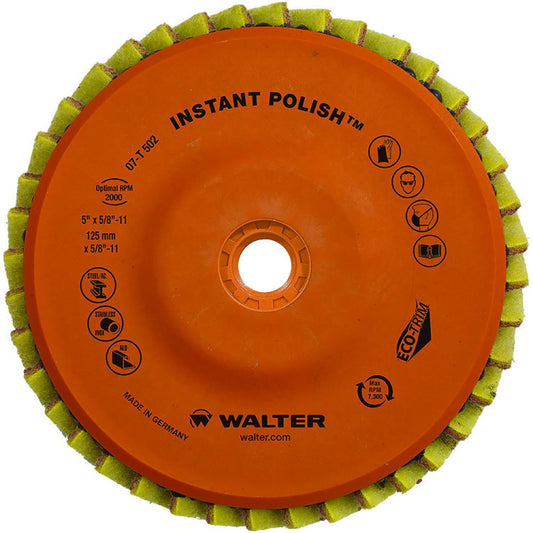 Disque à lamelles de polissage instantané, 5" x 5/8"-11