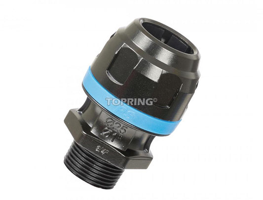 16 mm to 1/2 (M) NPT Aluminum Adapter S08, PPS Model