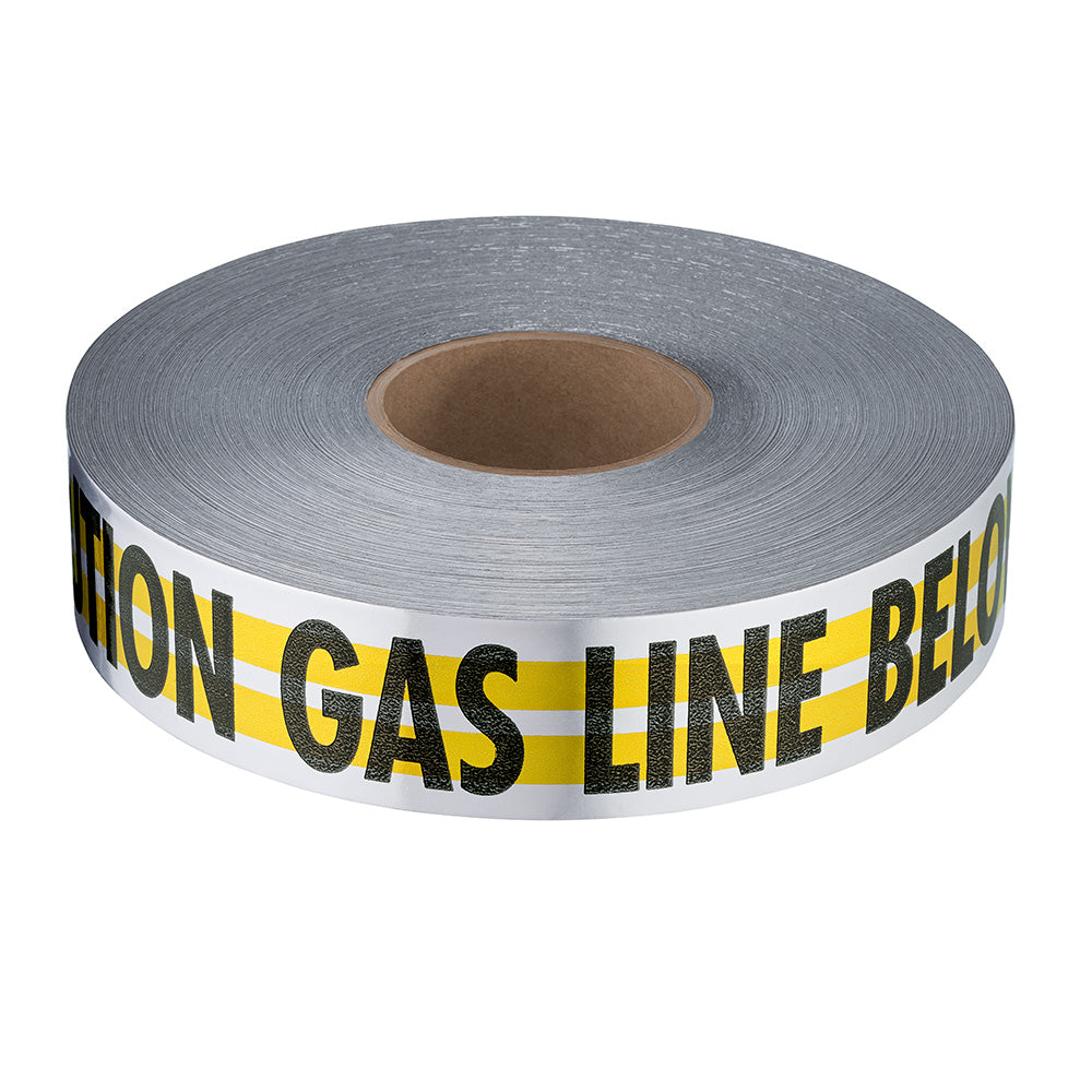 Empire® Magnatec® Premium Detectable Tape-gas Line, Yellow, 3''x 1000', 4/pk