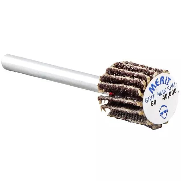 Mounted Flap Wheel - Ceramic, 80 Grit, 1-3/16 in Wheel Diameter, 3/8 in Wheel Width