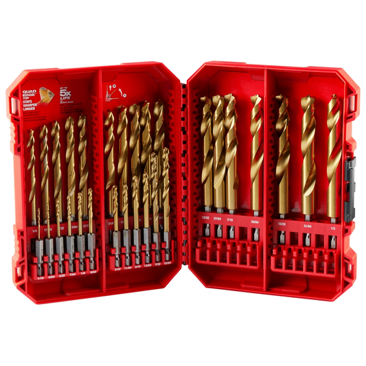 29PC SHOCKWAVE™ Impact Duty RED HELIX™ Titanium Drill Bit Set