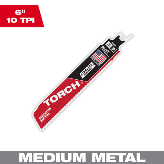 The Torch™ With Nitrus Carbide™ Teeth For Medium Metal Sawzall® Blade 6" 10tpi 1pk