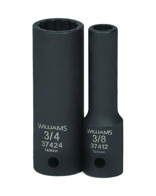 Douilles à chocs profondes 1/2", 12 pans, SAE JHW37424