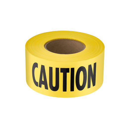 Empire® Premium Barricade Tape - Caution, Yellow, 3mm, 3''x 1000', 8/PK