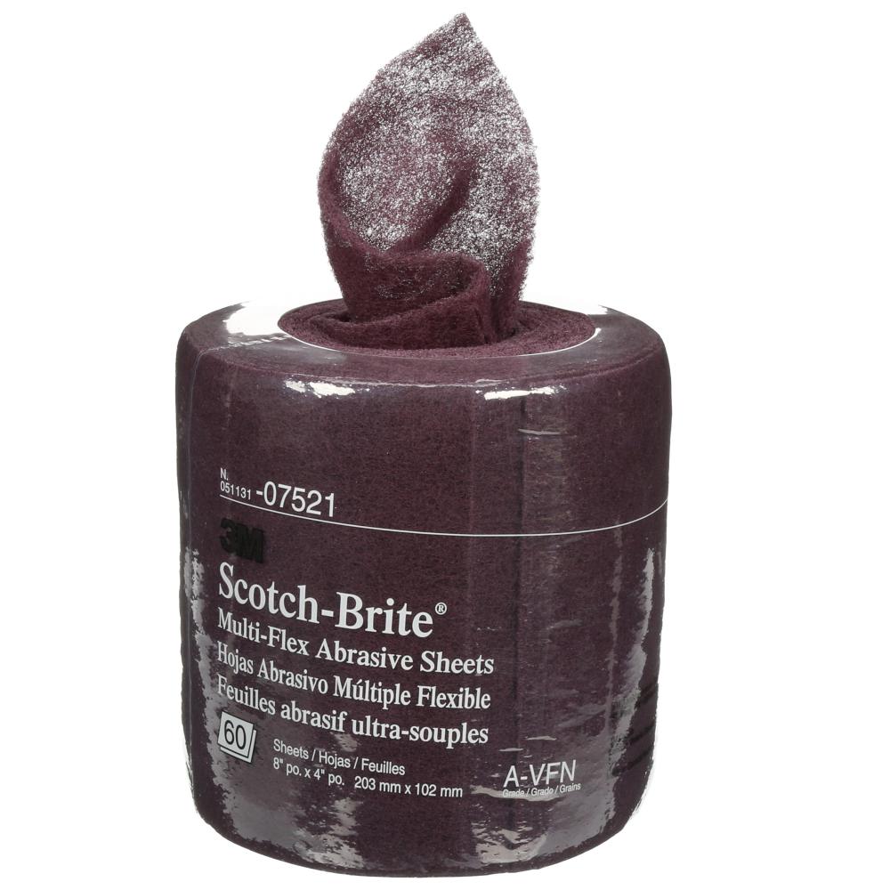 Scotch-Brite™ Multi-Flex Abrasive Sheet, VFN, 8 in x 20 ft (20.32 cm x 6.10 cm), 4/cs