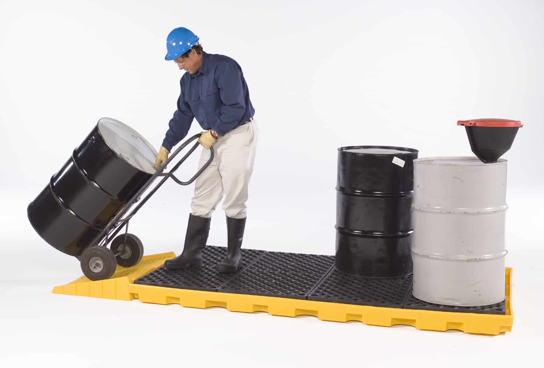 Ultra-Tech, Ultra-Spill Deck®, P8 Model (8 Drums), Yellow, Polyethylene, 75 Gallons, 98.5" x 50" x 5.3"