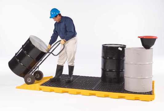 Ultra-Tech, Ultra-Spill Deck®, P8 Model (8 Drums), Yellow, Polyethylene, 75 Gallons, 98.5" x 50" x 5.3"