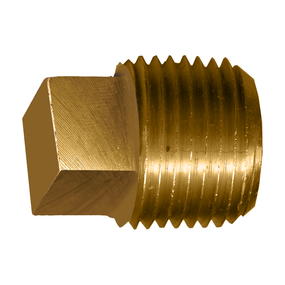 Square Head Plug, Brass, 1/8 MPT