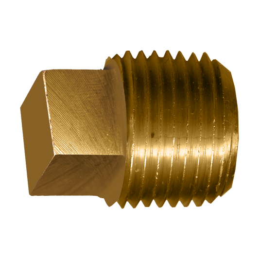 Square Head Plug, Brass, 3/8 MPT