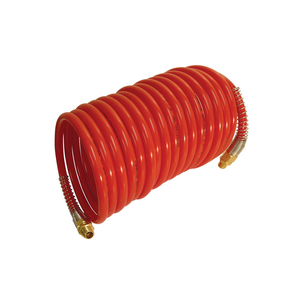 Nylon Coiled Hose 3/8 I.D. 25 Feet, Maxpro Model with Swivel Fittings