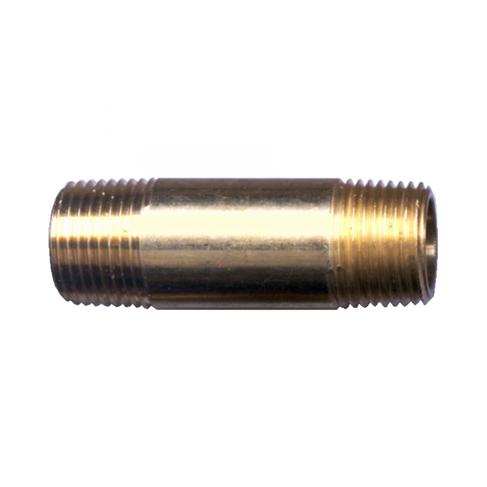 Long Nipple, Brass, 1/2 MPT x 1-1/2 in.