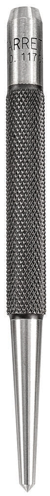 Steel Center Punch With Round Shank Knurled Finger Grip 4"/100mm Length 1/8"/3mm Diameter Tapered Point