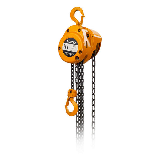 Manual Chain Hoist, Hook Mounted - No Trolley, 2000 lbs Capacity, 20ft Lift