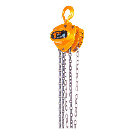 Manual Chain Hoist, Steel, 1-1/2 Metric Ton Capacity, Aluminum, 15ft Lift, 77 lbs Pull Load