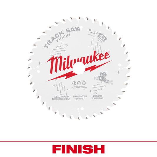 6-1/2” 40t Finish Track Saw Blade, 5/PK