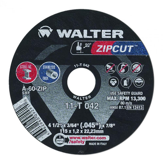 ZIPCUT™ wheel, Type 1,grA-60, 4-1/2X3/64X7/8