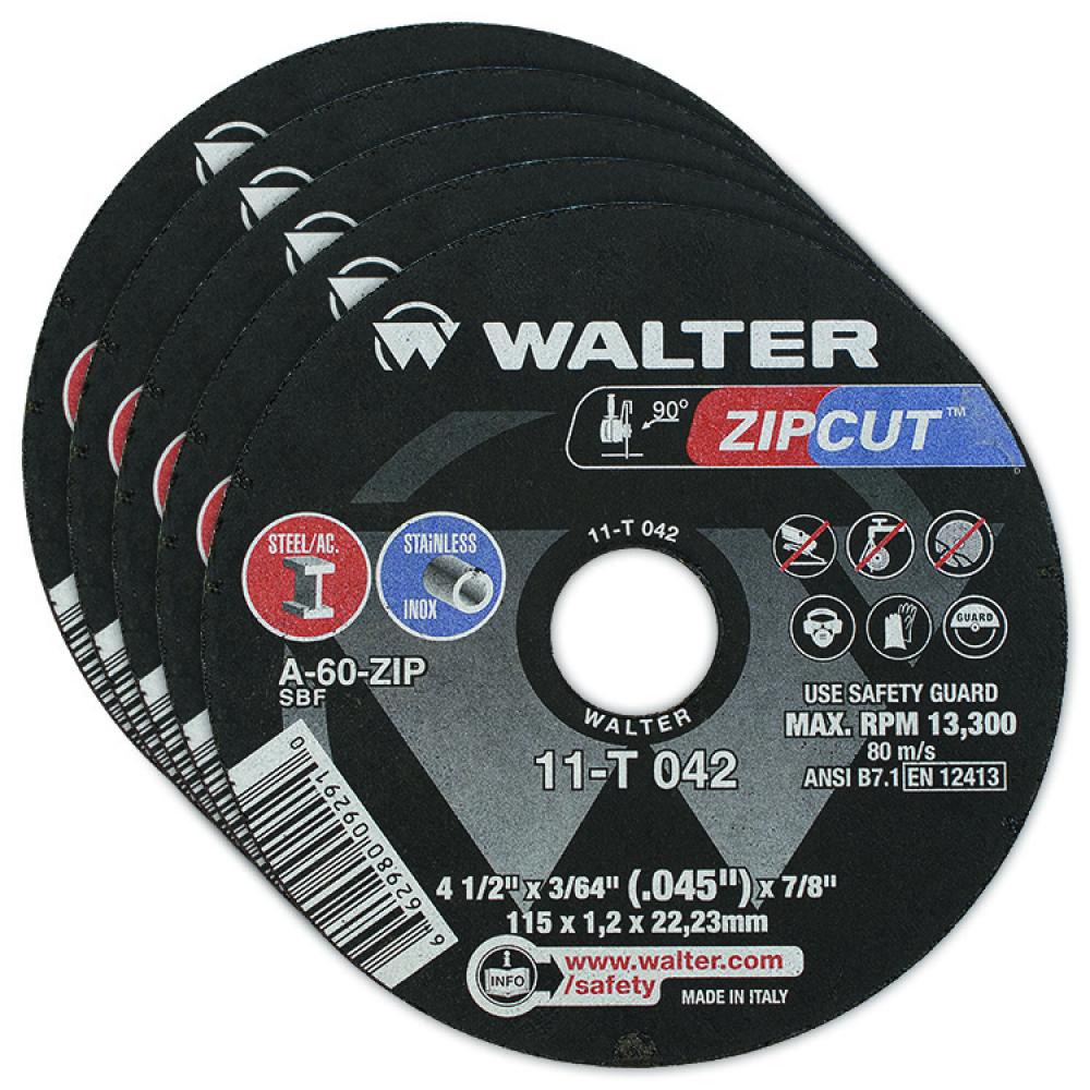 Zipcut Wheels, 4-1/2 X 3/64, 5/bx